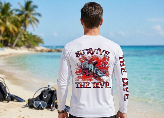 Men Long Sleeve Performance UPF 50+ Octopus Design