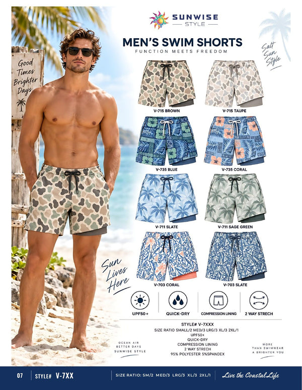 Sunwise Style men's swim shorts